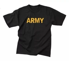 Black APFU Army PT Shirt Physical Training Tee Current Issue