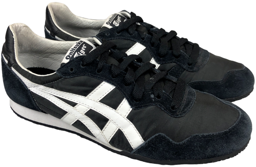 Asics Onitsuka Tiger Men S Sz 6 Serrano Running Shoes Black White D109l Low Top Ebay