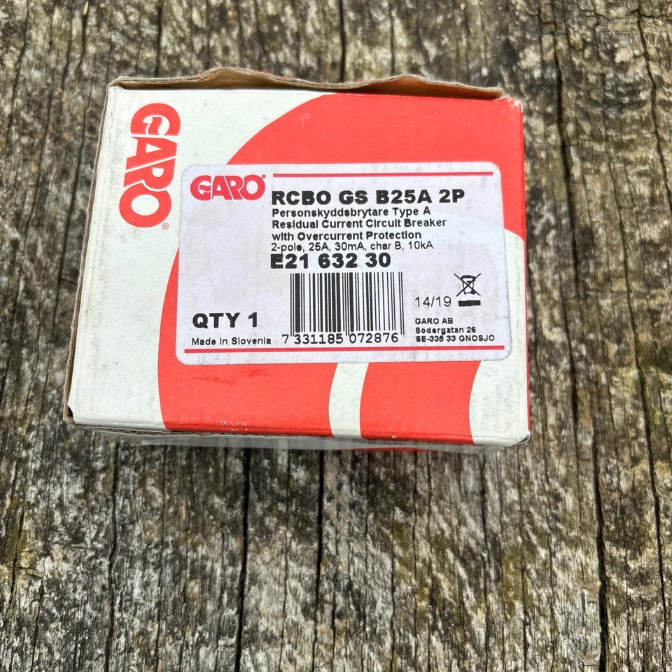 25 Amp RCBO GS B25a 2P ELECTRIC RESIDUAL CURRENT CIRCUIT BREAKER E2163230 - Image 2 of 4