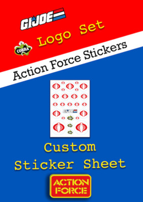 Vintage Action Force GI Joe Cobra Arctic Logo Stickerbogen Custom Set