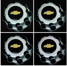 8 LUGS NEW BLACK SILVER CHEVY EXPRESS VAN 2500 3500 9597170 WHEEL CENTER CAP 4PC