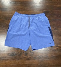 Nike Swim Trunks Adult XXL Heathered Blue Board Shorts Bathing Suit Drawstring