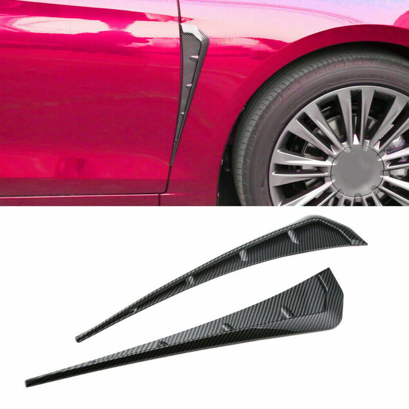 Pincuttee Car Fender Side Vents Sticker,Fender Decorative Stickers,Vent Air Wing Cover Trim Accessories,Auto Exterior Accessories(2PC,Carbon Fiber) In | Whizz Fender Trim - Foto 12