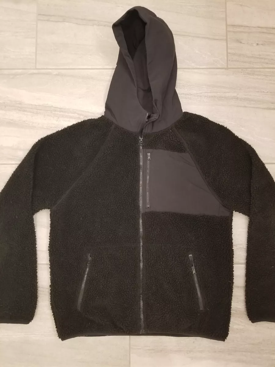 J crew fleece clearance lined hooded jacket