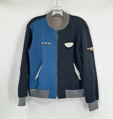 Issey Miyake Mens Blue Colorblock Distressed Pleated Full