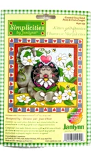 Stitchery Kit Vtg 2002 Janlynn 14-Count Cross Stitch KITTEN AND DAISIES