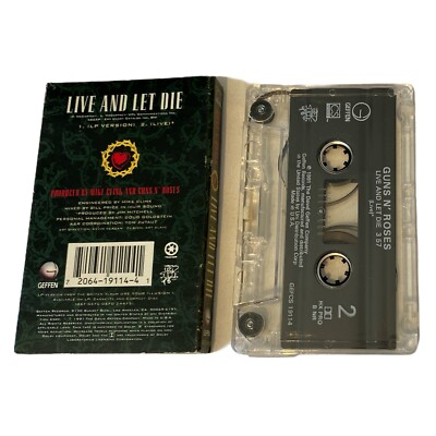 Guns N' Roses Live and Let Die Cassette Single, Live and LP
