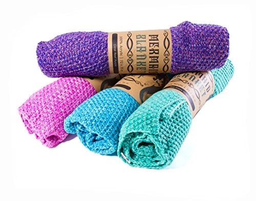 Manta cola de sirena - Saco de dormir suave tejido a mano de ganchillo para adultos Foto 2 de 3