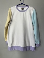 Lands' End Vintage Serious Sweats Pastel Color Block Sweatshirt Size 10/12 M