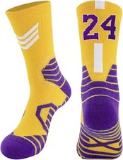 Basketball Socks - Men  Women Athletic Running Compression Cushion Team Number