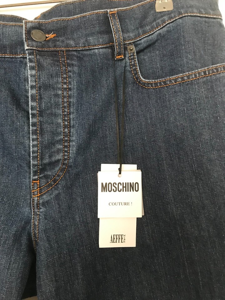 Moschino Couture Dark Blue Washed Jeans. Size US 40/33, IT 56 Made In