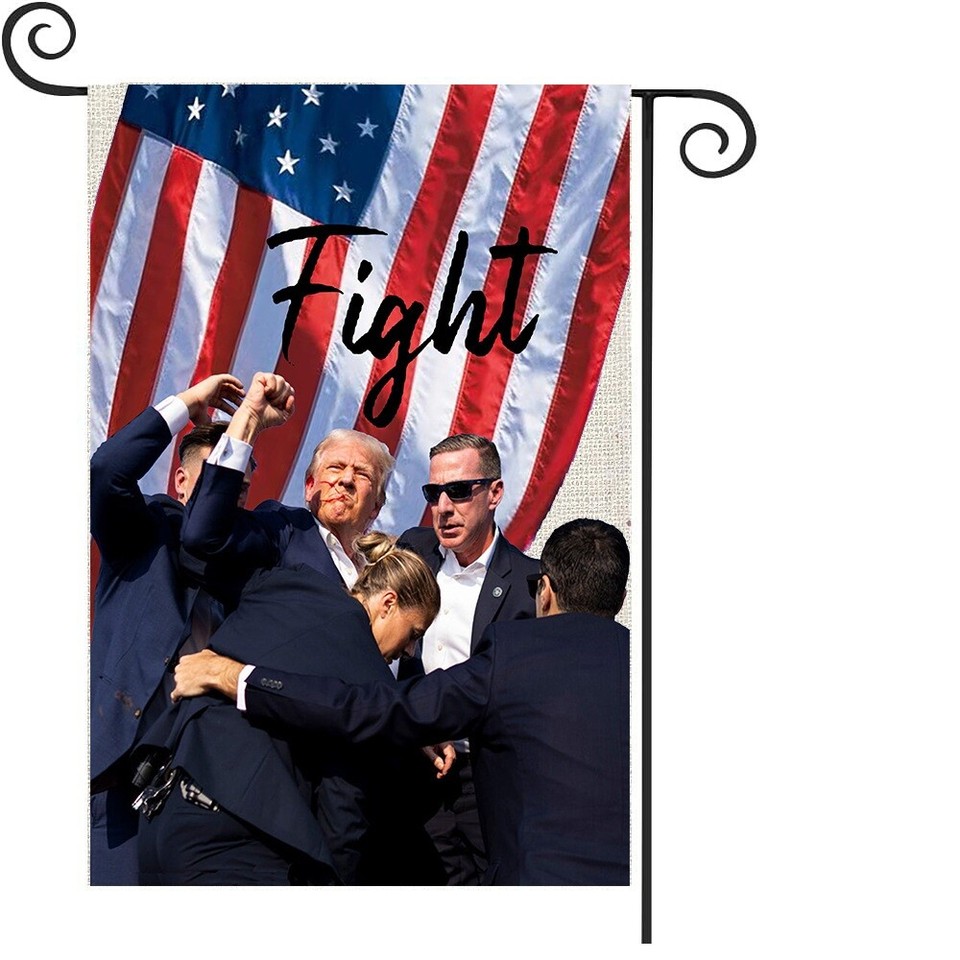 Donald Trump 2024 Garden Flag Double Sided Fight Trump Shootings Flag