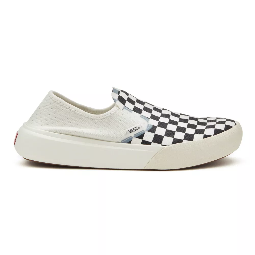 White on white vans checkered sale