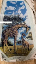 OK LIGHTING TOUCH LAMP REPLACEMENT GLASS 1 Panel Giraffe And Baby