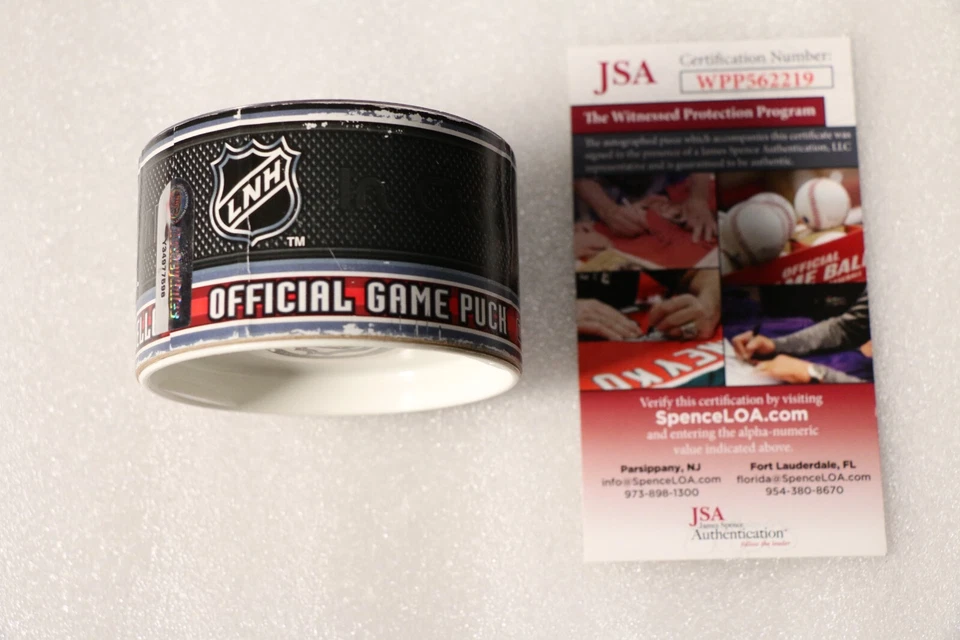 Игровая шайба с автографом Эла Макинниса из St. Louis Blues JSA - Изображение 3 из 3