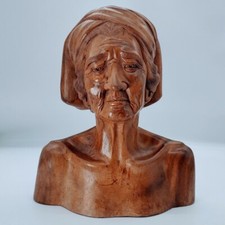 Hand Carved Old couple wooden sculptures. Beautiful Art and great details. PO
