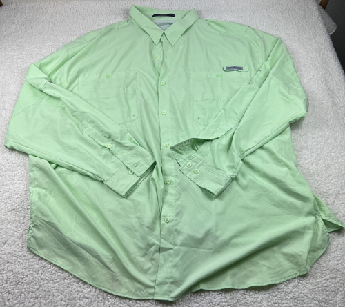 Columbia Knopfleiste Herren 5XL Pastellgrün Tamiami belüftet Langarm