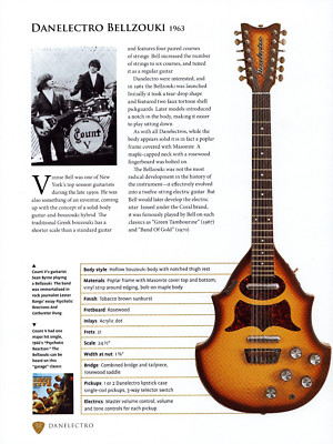 1963 DANELECTRO BELLZOUKI Guitar Spec PIN-UP WALL ART PRINT - SEAN BYRNE COUNT V