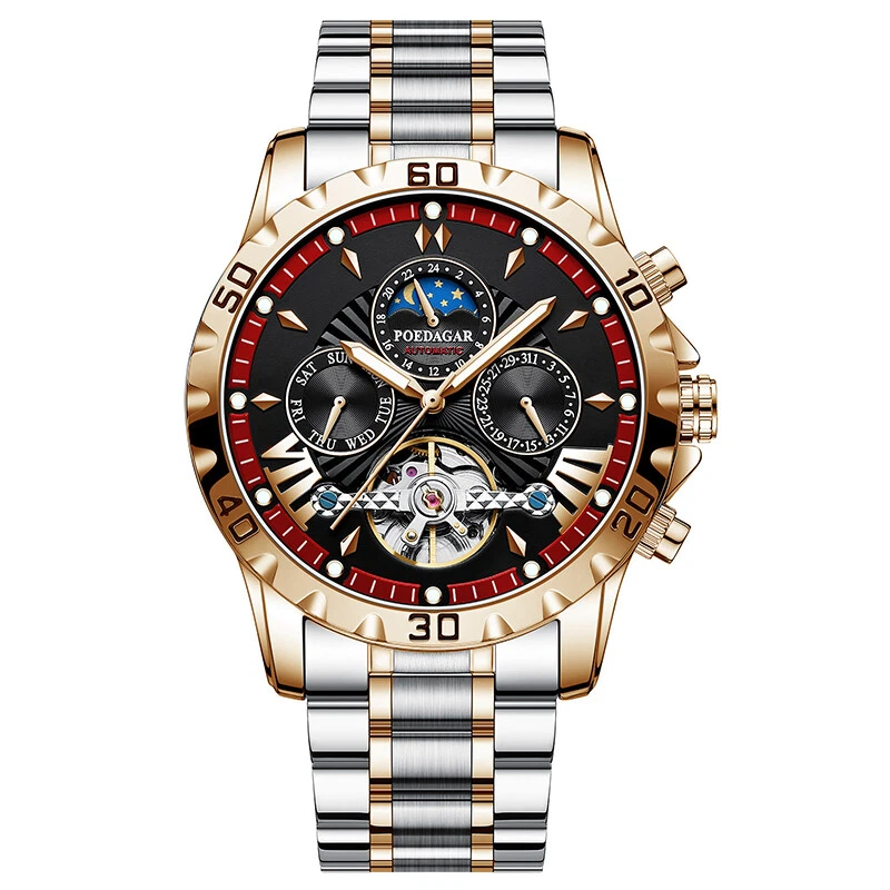 Luxury Automatic Mechanical Watch For Men Hollow Tourbillon Waterproof Luminous