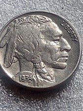 Vintage 1934 U S Buffalo- Nickles- Full Dates