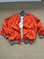 Esprit 1986 Know The World Over Womens Xl Orange Vintage Bomber Jacket