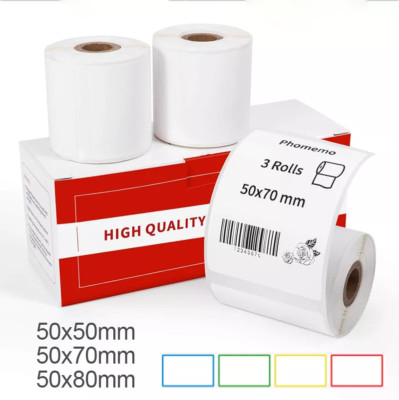 Phomemo 50x80mm selbstklebende Etiketten für M110/M120/M200/M221 Drucker
