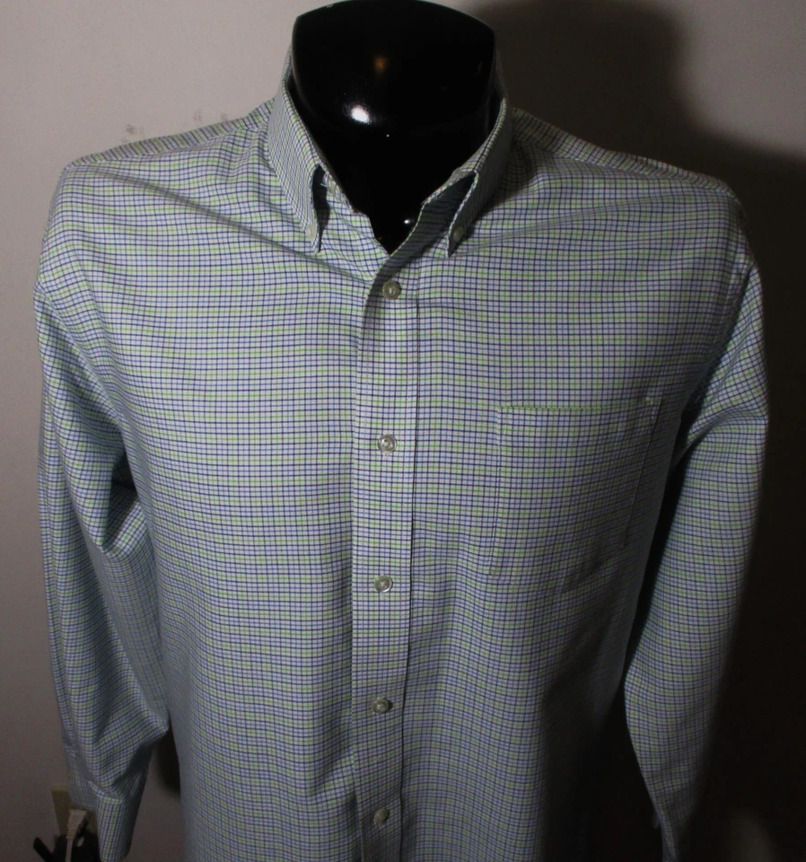 Camisa de Vestir "Oxford" Azul Verde Manga Larga STATEMENTS Talla 16/16.5/32-33 Foto 2 de 4