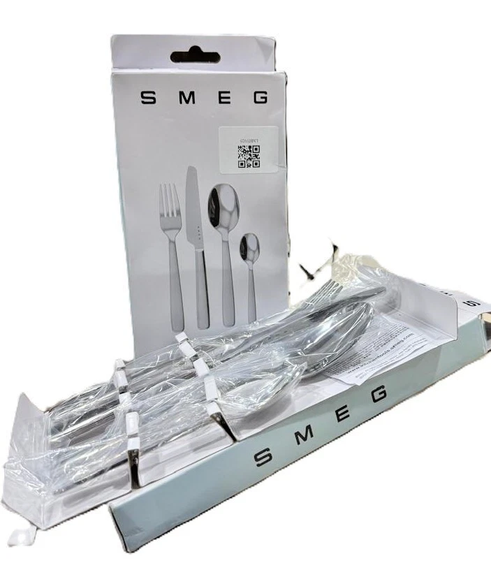 SMEG Set di Posate in Acciaio Inox 4 Pezzi Stile Europeo Stoviglie - 1 Set - Immagine 3 di 4