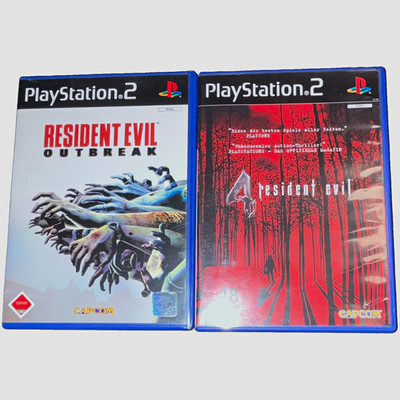 Resident Evil Outbreak + Resident Evil 4 Sony PS2 PAL USK 18 mit Handbuch