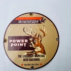 Classic Vintage Winchester Power Point Porcelain Enamel  sign Size 11.75" Inch