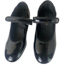 Danskin Three Pairs Little Girl's Tap Dance Shoes Patent Black Size 13, 1,  2