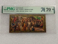 2022 Cook Islands Threads of Light 1/200 oz .999 PMG 70 Gold ~ Aurum  ~ Voice