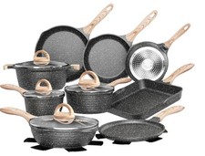 JEETEE Pots and Pans Set Non Stick 23pcs, Healthy Kitchen Cookware Sets, Indu...