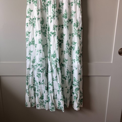 Maxi abito donna J Gee floreale taglia XL bianco verde boho cottagecore prateria smocked - Foto 9 di 15