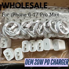 Lot 20W Fast Charger For iPhone16 15 14 13 12 11 17 Pro X USB-C Adapter PD Cable