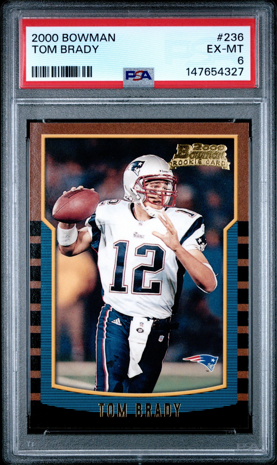2000 BOWMAN #236 TOM BRADY ROOKIE RC PSA 6