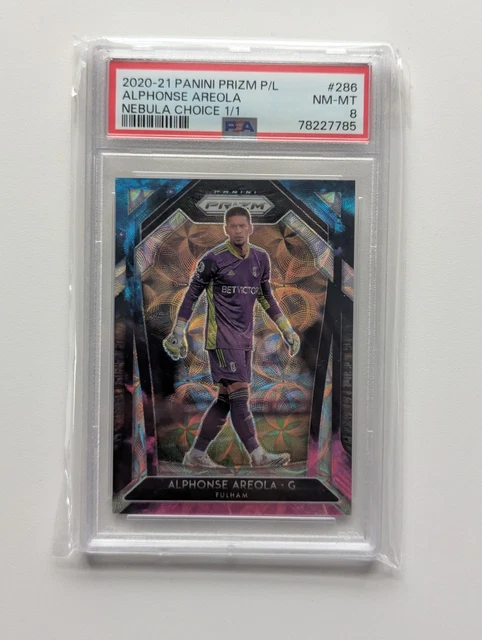 20-21 Panini Prizm Premier League Alphonse Areola Fulham Nebula Choice 1/1 PSA 8