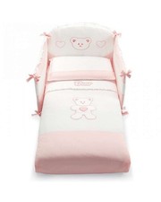 Completo 5 Pezzi Piumone Sfoderabile Più Lenzuolo E Paracolpi Culla Con Sbarre P