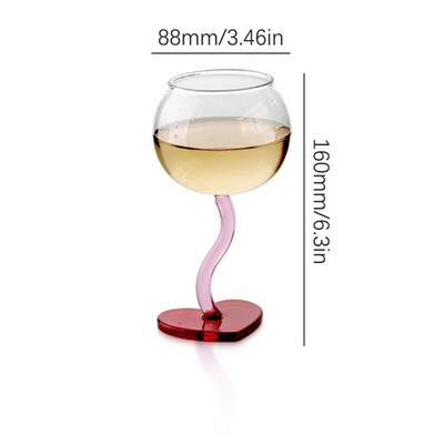Heart Shape Glass Goblet High Borosilicate Glass Champagne Wine Cup Lover Gif ON