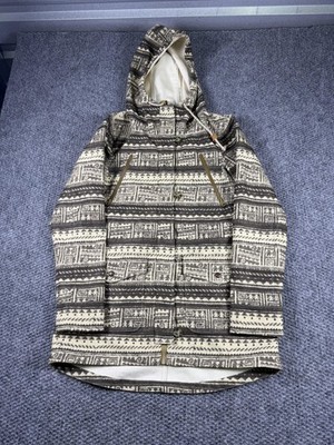 Burton Dryride The Lodge Jacket Mens Large Brown Hooded Full Zip Ski Snowboard