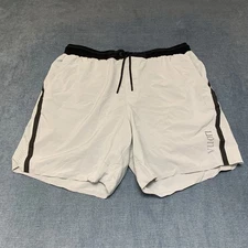 Vuori Swim Shorts Mens Large White Stretch Mesh Lined Beach Drawstring Surfing