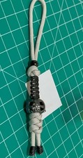 550 Paracord Keychain / Knife Lanyard Pumpkin Head Pendant  Black EDC Bead