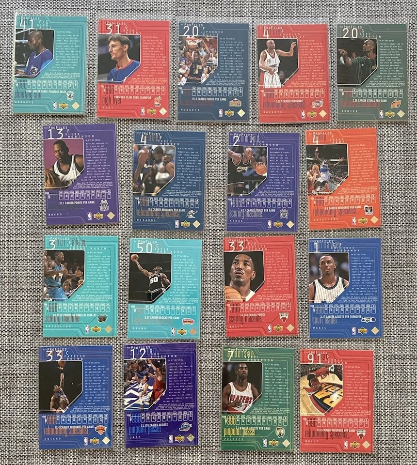 17x 1997-98 SP Perfiles Auténticos Nivel I Lote Barkley Pippen Rodman ¡Y Más! Foto 2 de 2