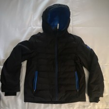 Gerry Kids Puffer Jacket Hooded Insulated Black Blue 100 Polyester M-10/12