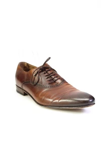 Gucci homme à lacets bout rond bout d'aile Oxfords cuir marron taille 8,5