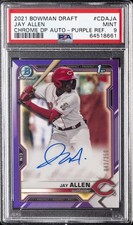 2021 BOWMAN DRAFT CHROME DP AUTOS PURPLE REFRACTOR JAY ALLEN 43/250 PSA 9 AUTO