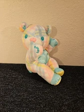 WORKS 1996 Hasbro Playskool Snuzzles Bear 12" Plaid Pastel Vibrating Baby Plush