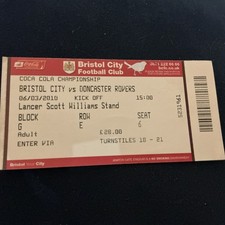 Bristol City v Doncaster Rovers Ticket 2009/10