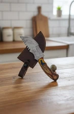 Damascus Steel Sawback Survival Knife Fixed Blade Camping Hunter w/ Wood Grip