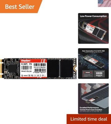 NT Series 1TB M.2 2280 SATA SSD - Not Compatible with NVMe Socket, Sata3 6Gb/...